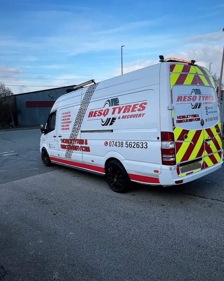 ResQ Tyres & Recovery branded Mercedes Sprinter van